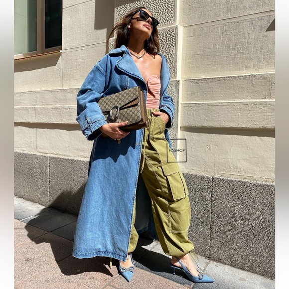 RARE MANGO RHINESTONE DENIM SLINGBACK SHOES LIMITED EDITION - Picture 6 of 9